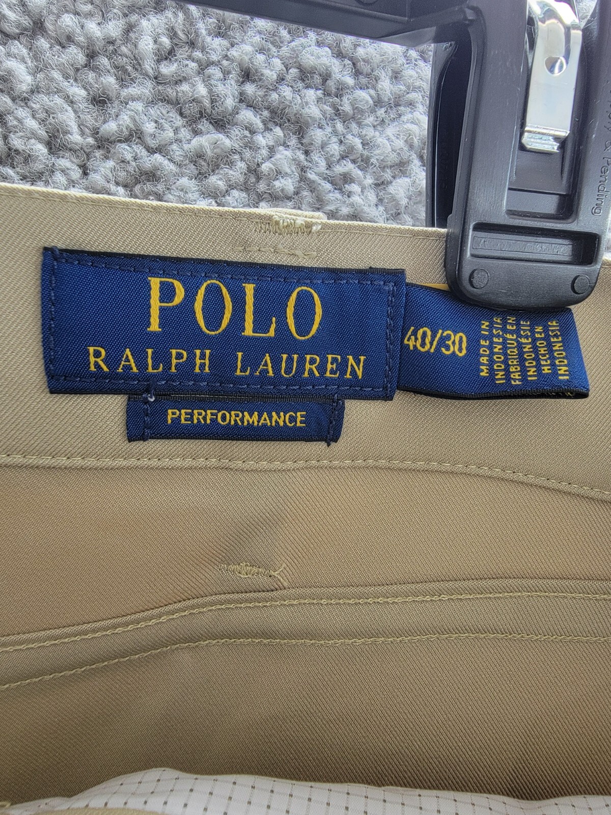 Polo Ralph Lauren Slim-Fit Performance Chino Pants Men's 40/30 Khaki Button Zip - Picture 11 of 18