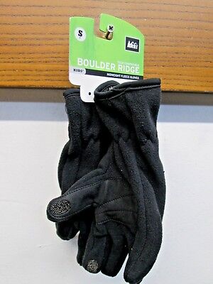 REI Boulder Ridge Black Tech compatible MidWeight Fleece gloves grip sz S Kids-8