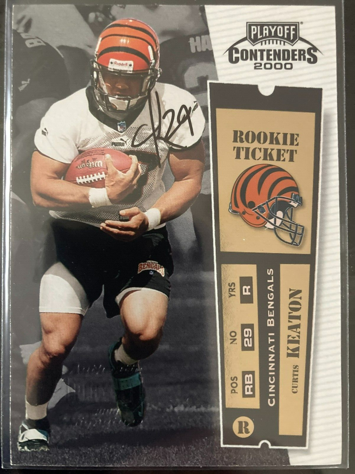 2000 Playoff Contenders #134 Curtis Keaton Rookie Football Card RC Autograph. rookie card picture