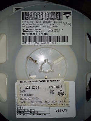 1000pcs NEW VISHAY MCT06030D1202BP100 12K 0.1% 25PPM RESISTORS !