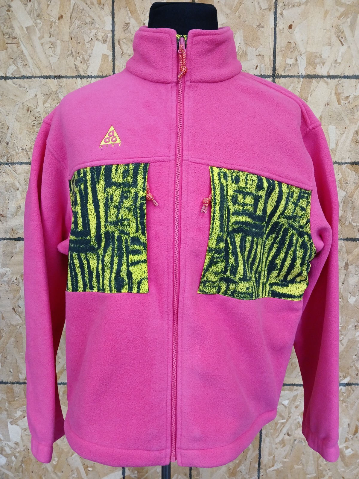 Nike ACG FZ Rush Pink/Optic Yellow Fleece Jacket (M) | eBay