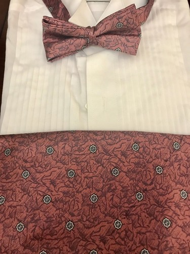 Men’s Print Cummerbund & Bow tie Set, Soft Packed To Save On Shipping.