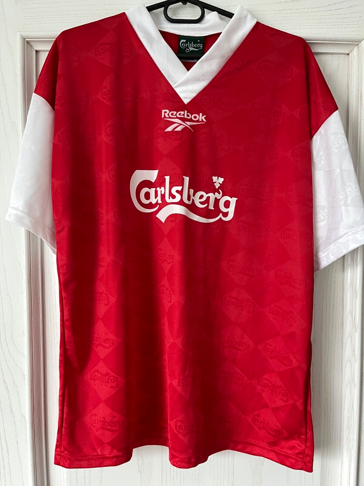 注目ショップ・ブランドのギフト LIVERPOOL SHIRT JERSEY SOCCER FOOTBALL RED REEBOK CARLSBERG ウェア