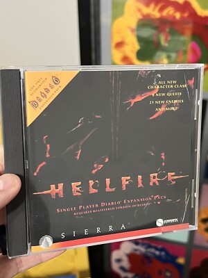 Hellfire 1997 PC CD-ROM Sierra Expansion To Diablo (Mint Disc!)