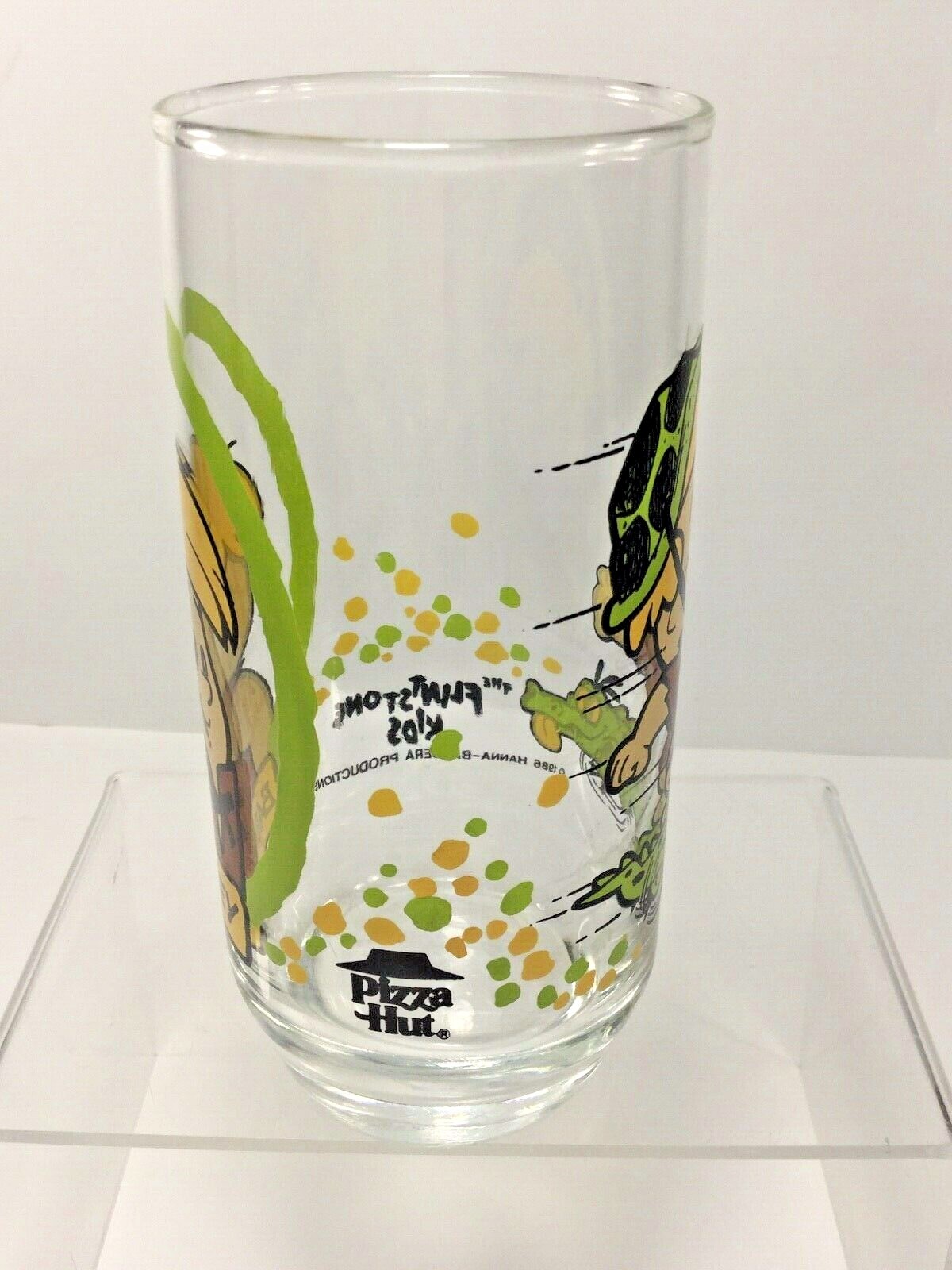 Vintage,1986 Pizza Hut Promotinal Flintstone Kids, Barney' 16 oz Tumbler Glass