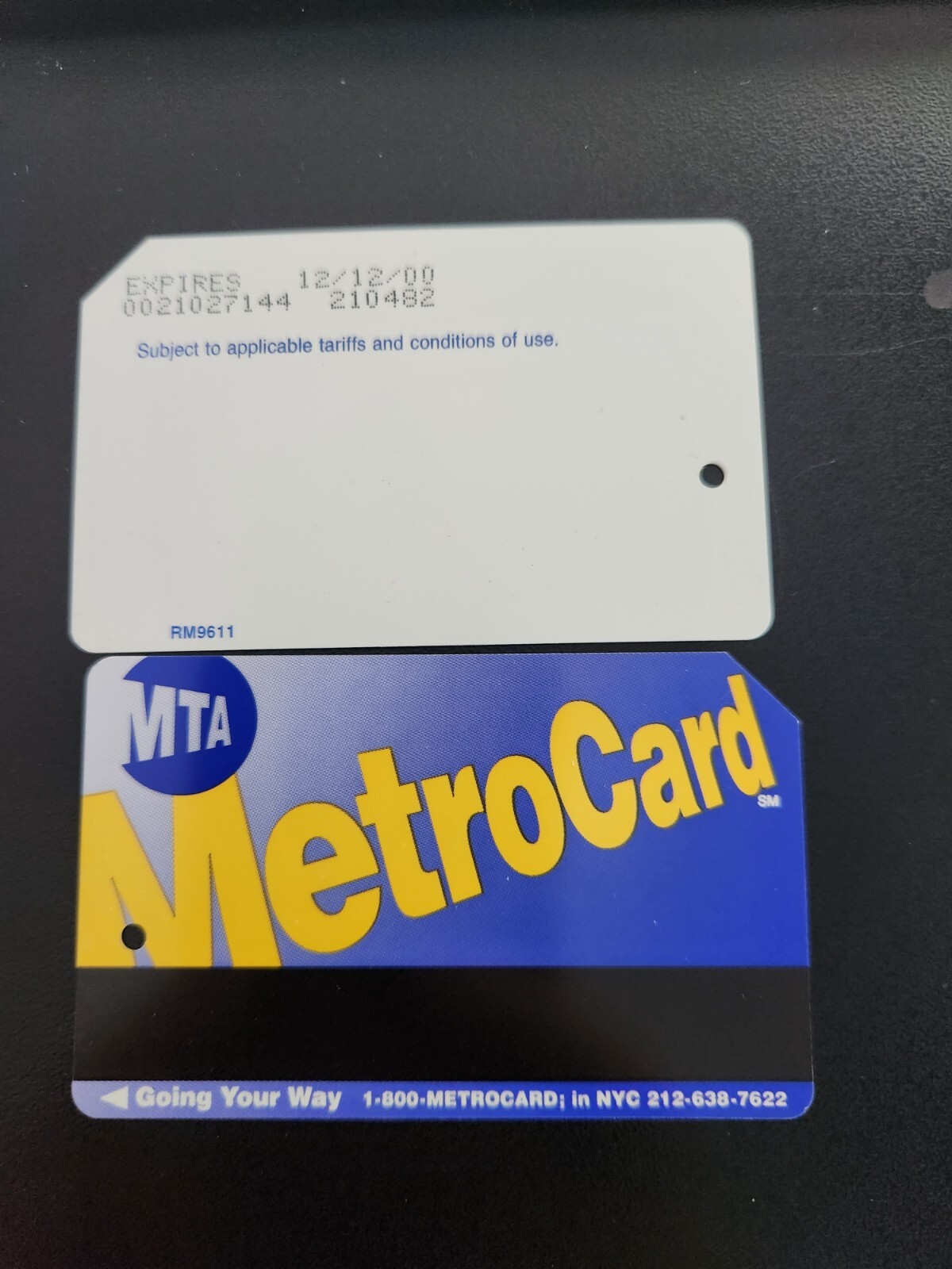 MTA MetroCard For Test Only Blueback Exp. 2000 RARE MINT Un Used