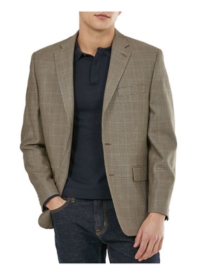 

LAUREN RALPH LAUREN Мужской коричневый блейзер Ultraflex Houndstooth из смесовой шерсти