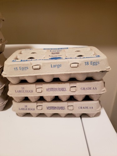 Lot Of 10 Cardboard Egg Cartons For Large Eggs (seven 12ct and three 18ct)