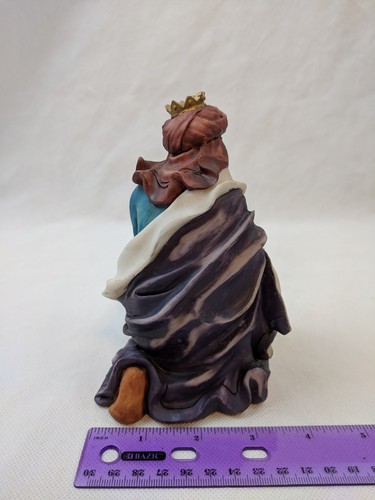 Christmas Nativity Wise Man King Purple & Blue Robes Replacement Resin Figurine