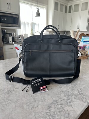Samsonite Classic Leather Toploader Briefcase in Black