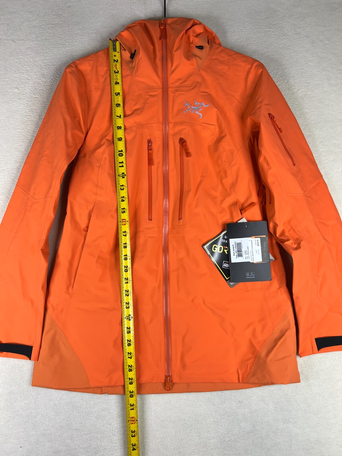 Pre-owned Arc'teryx Rush Jacket Women's Medium Phenom Orange Full Zip Goretex Ski