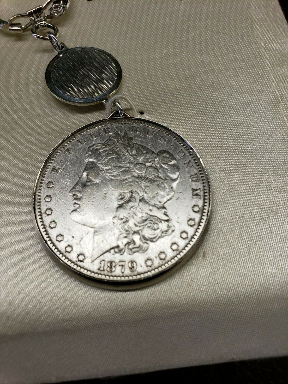 Antique/Vintage Lucky Buck Jewelry Exonumia Morgan Dollar Key Chain ~Free Ship!