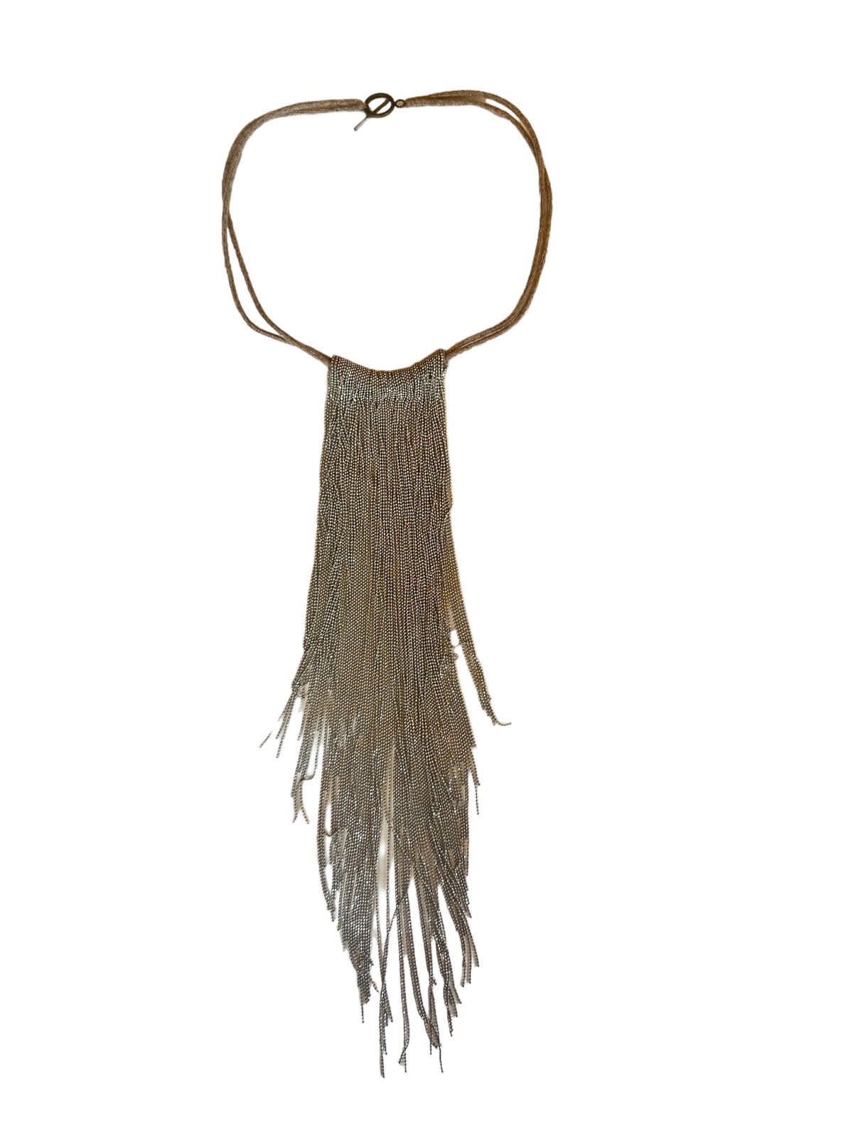 Brunello Cucinelli Monili Beads Fringe Necklace Silver 925
