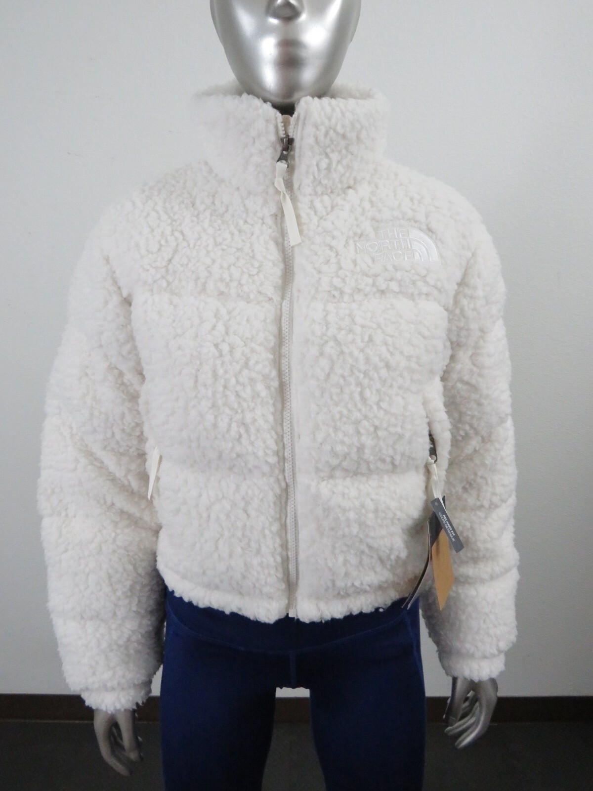 Pre-owned The North Face Womens  High Pile Sherpa Nuptse Short Crop 700-down Jacket White