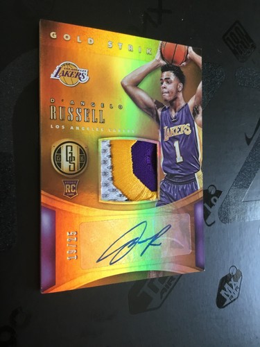 2015/16 PANINI GOLD STANDARD D'ANGELO RUSSELL GOLD STRIKE PATCH AUTO RC (19/25)