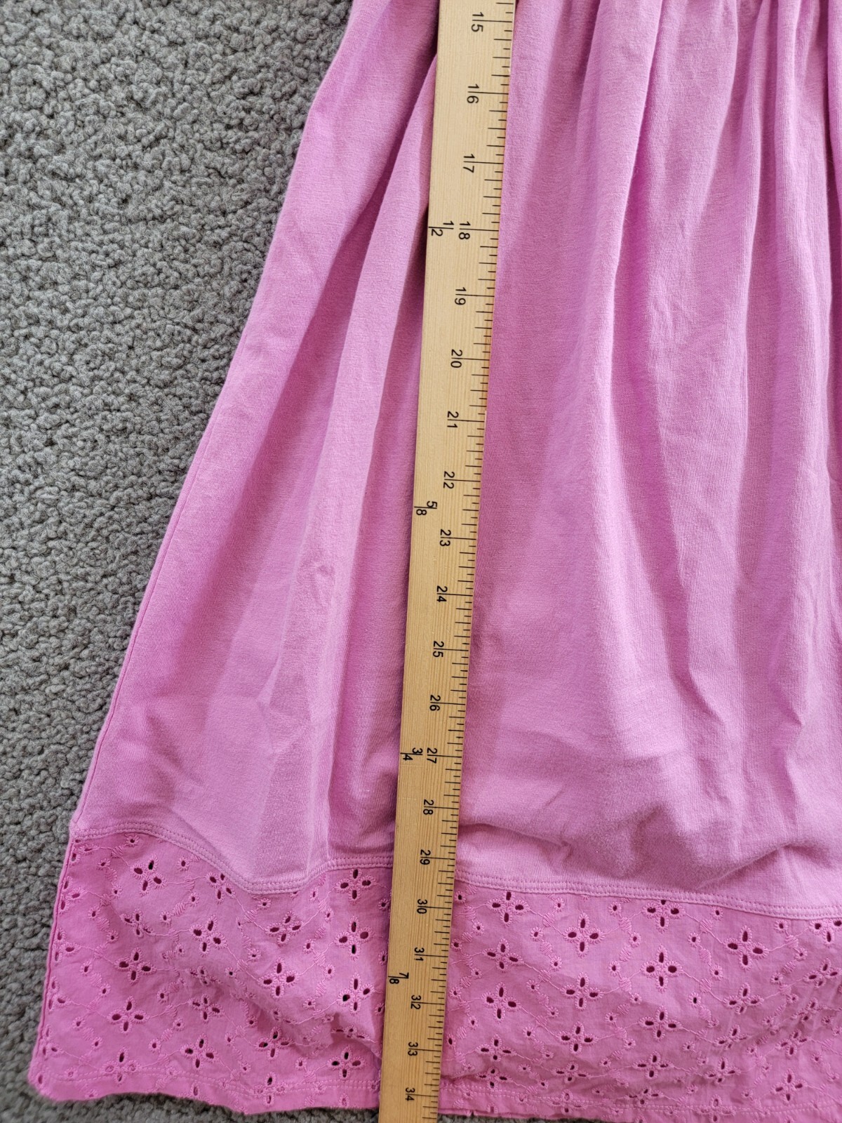 Splendid Eyelet Smocked Dress Girl's 14 Pink Square Neck Pullover - Picture 7 of 15