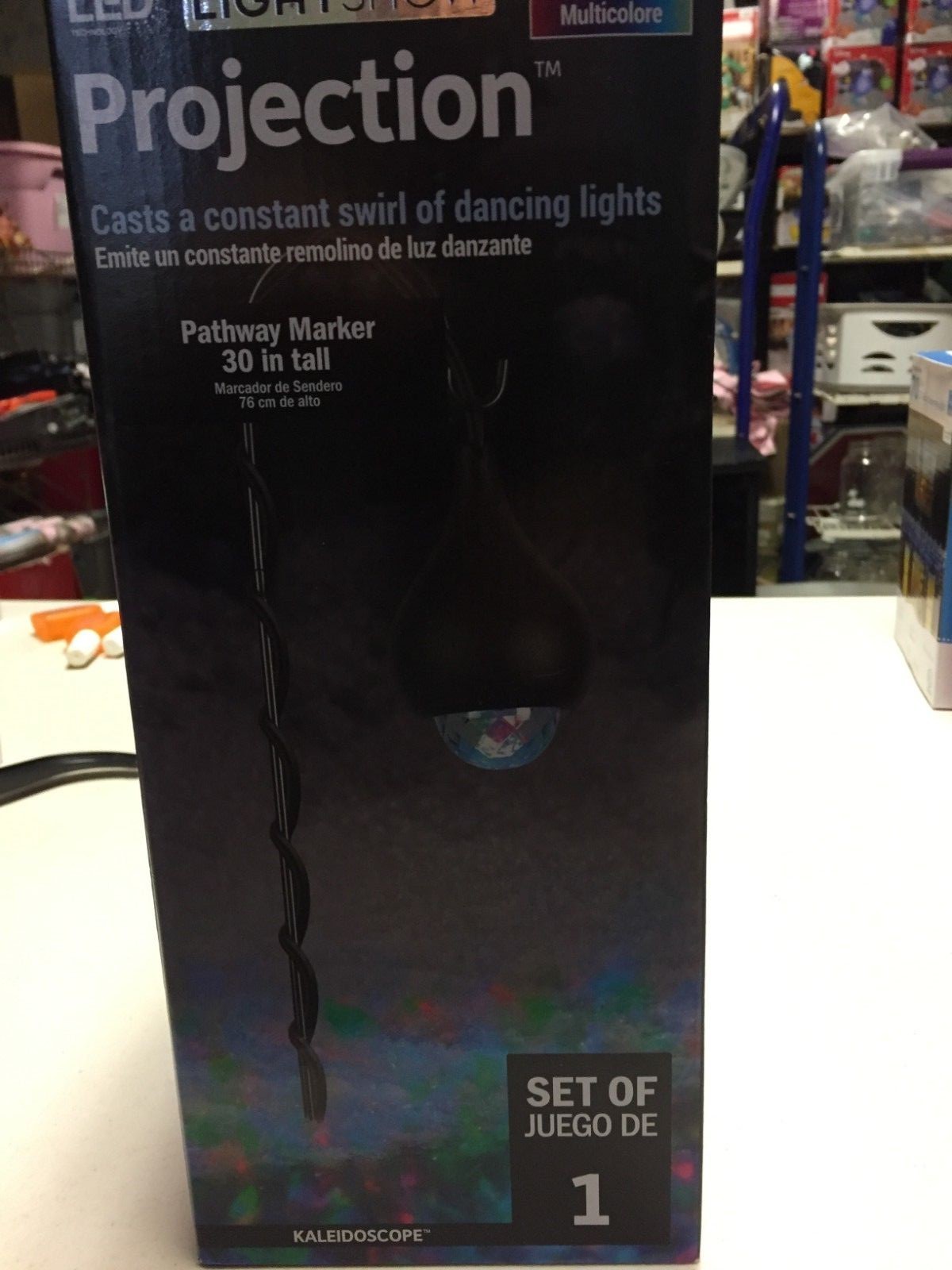 NEW-2 sets of Gemmy Projection LED Lightshow Kaleidoscope Pathway Markers 30