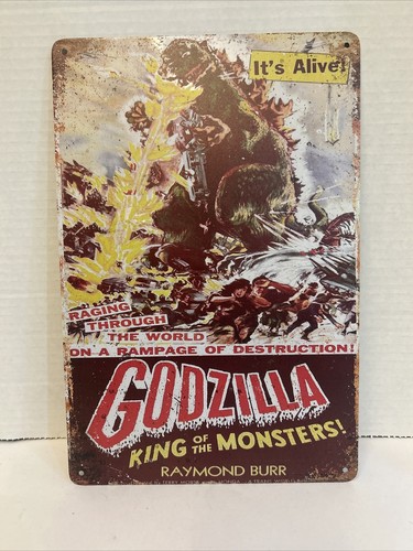 Metal Sign - Godzilla (1957) japan Vintage look movie poster