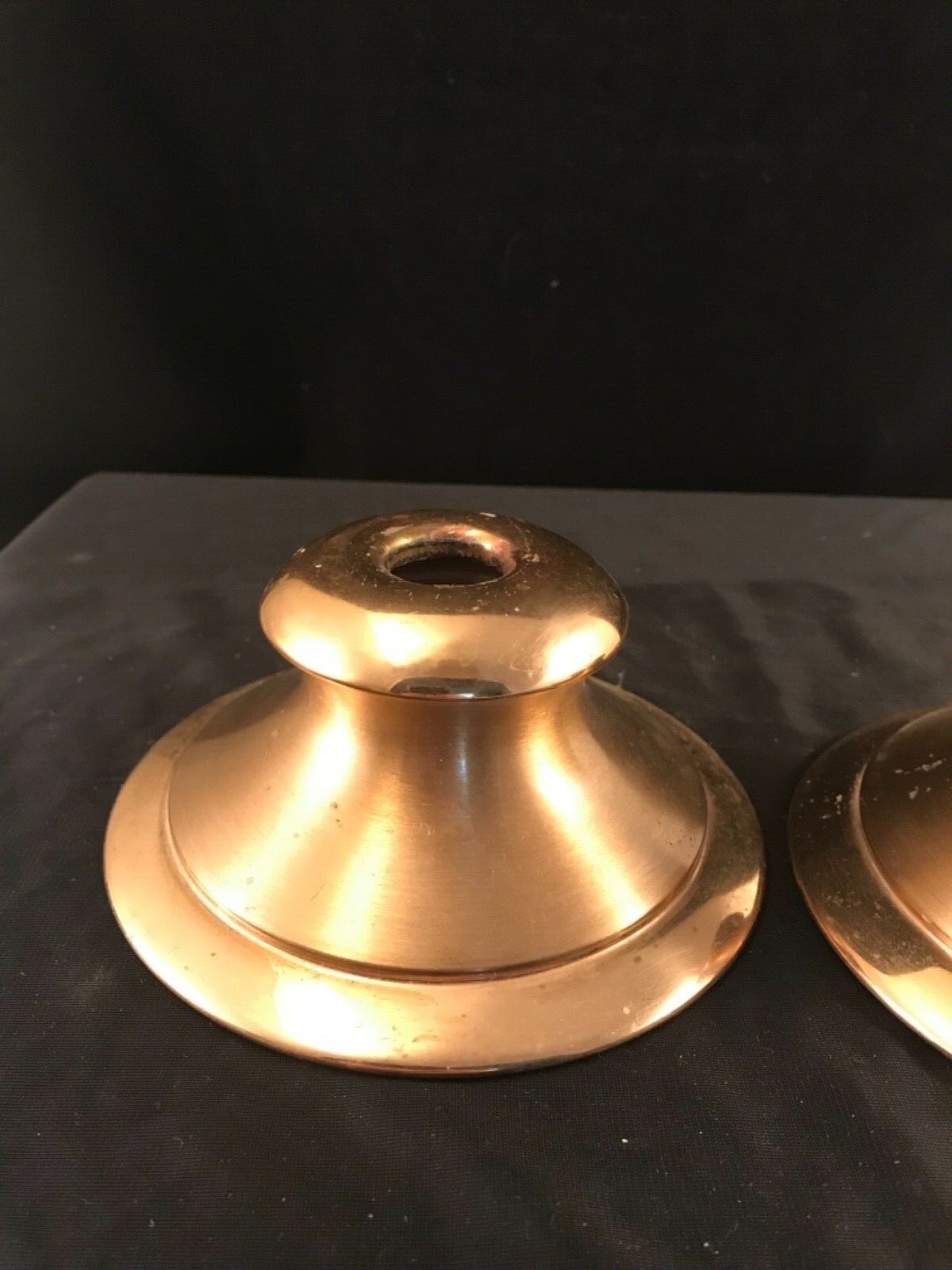 MidCentury Arts & Crafts Pair Of Copper Candle Holders Saxton Inc California Cpr
