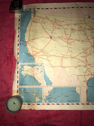 * SUPER RARE* 1939 US AIR MAIL MAP One Of A Kind!! Collectors Dream