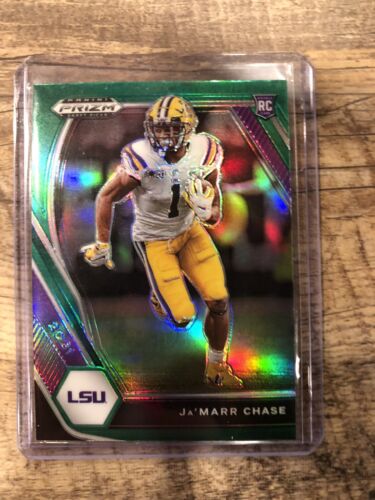2021 Prizm Draft Picks JaMarr Chase Green Prizm Parallel Rookie Card #112 ?. rookie card picture