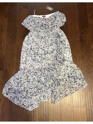 VINCE CAMUTO Womens Blue Lined Flutter Sleeve Knee Length Hi-Lo Dress XL