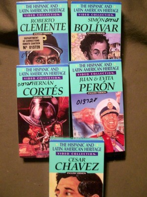 Hispanic & Latin American Heritage 5 VHS ~ Bolivar, Chavez, Clemente, Cortes &