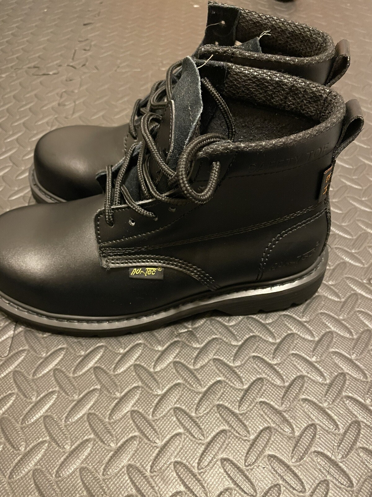 all black construction boots