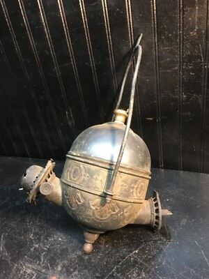 Antique 1800s Double Burner Oil Lamp Bottom Half ANGLE Lamp Co for Parts, Repair