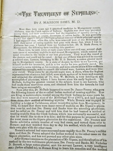 1883 The Treatment of Syphilis by J Marion Sims MD 2nd edition pamphlet + flyer