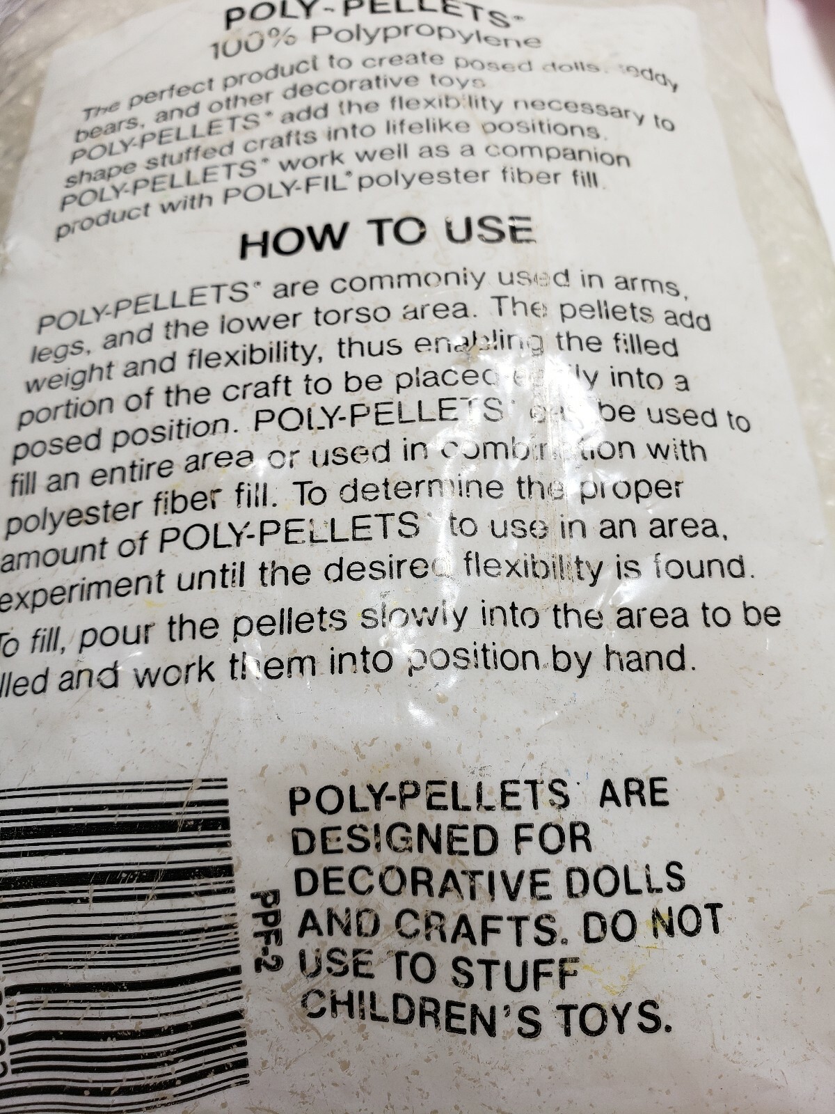 2 Fairfield Poly Pellets Weighted Stuffing Beads 2  x 2# Bags= 4 lbs total PP2