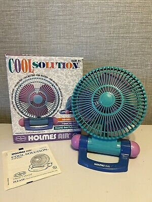 Holmes Air Vintage Fan Electric 13  Blue Pink Personal Table Top With Box