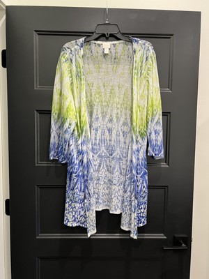 chicos size 3 Multi Colored Long Cardigan Long Sleeve 