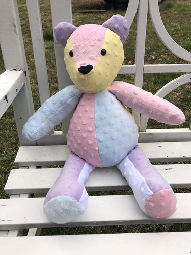 BABY GIRL RAG QUILT, HANDMADE TEDDY BEAR