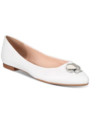 

KATE SPADE NEW YORK Женские белые кожаные балетки Noah Minmond без шнуровки 6 м, Белый, S1400002