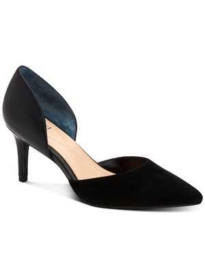 

ALFANI Женские черные кожаные туфли-лодочки без шнуровки Dorsay Jaxsonn Toe Stiletto, Черный, 10007277000