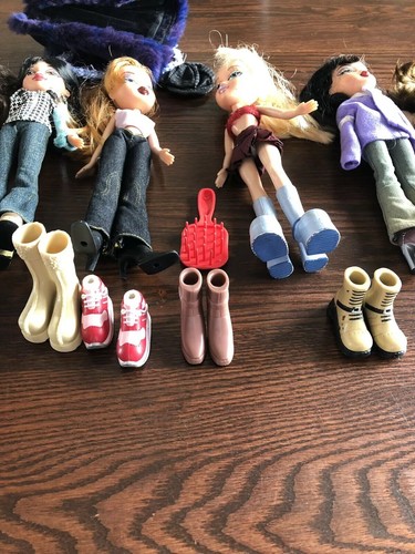 Bratz Doll Lot Accessories Clothes Tops Pants Skirts Shoes 7 Dolls FROM 2001