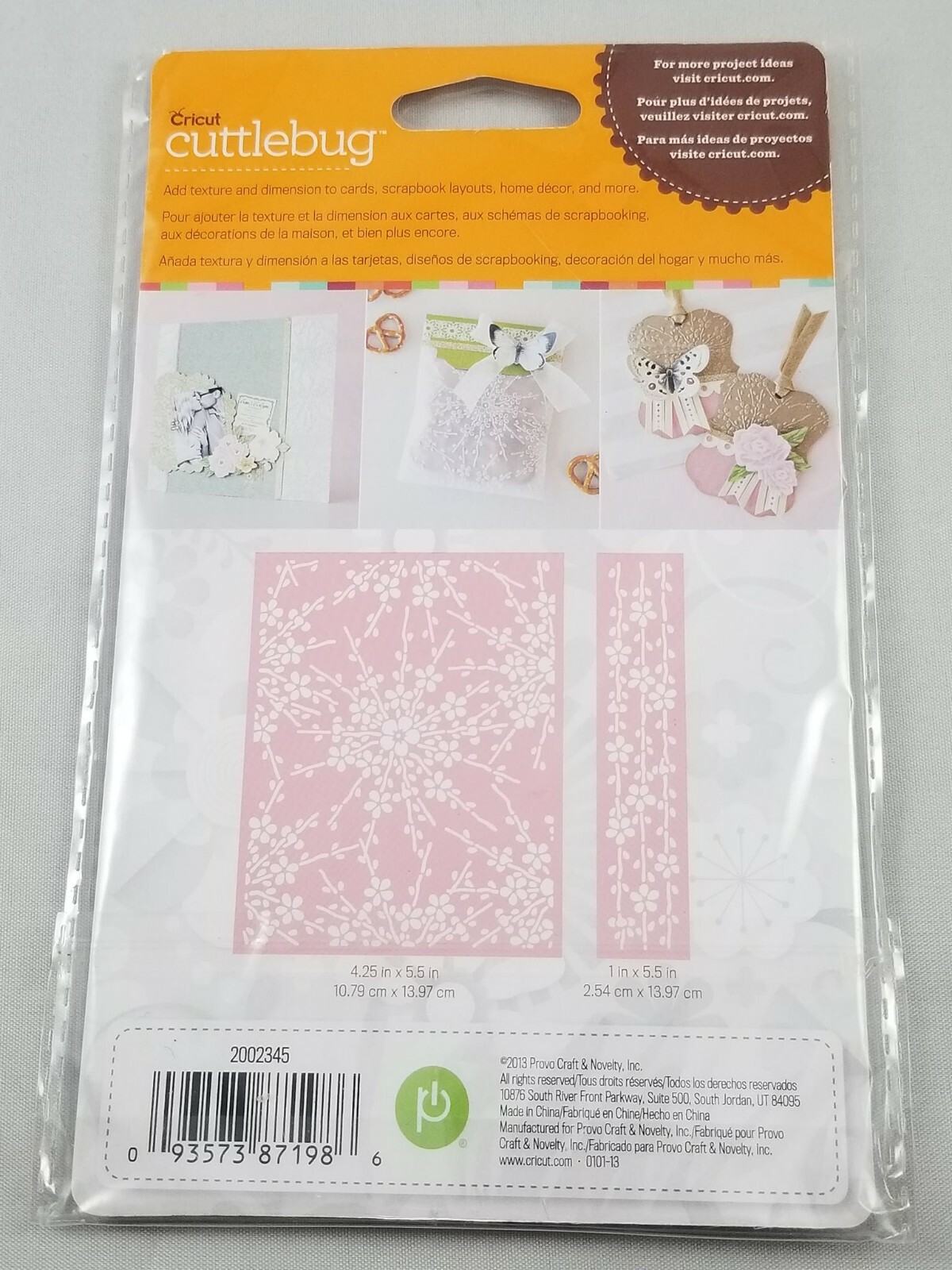 Anna Griffin Embossing Folder Card Making cherry and birds and swirls mayfair