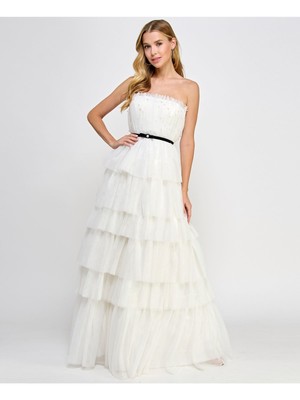 СКАЖИТЕ ДА женскому белому платью с бантом из искусственного жемчуга для юниорок 1\2