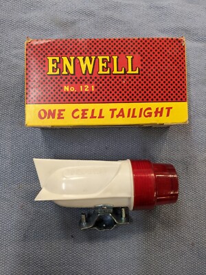 Vintage NOS ENWELL Bicycle Rocket Tail Light, Schwinn, Columbia, Elgin, Monark