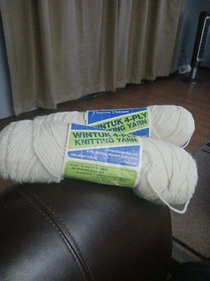Yarn lot of 2 skeins PAULINE DENHAM Bone 100% Orlon acrylic 4 ply worsted VTG 