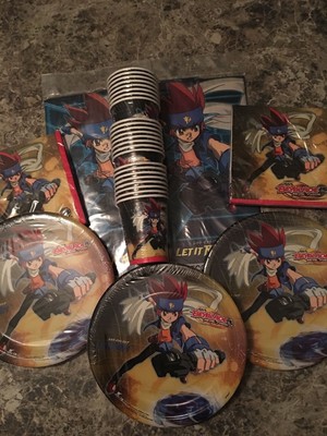 Beyblade Party Set Supplies for 24 Cups Plates Tablecloth Tablecover Napkins 