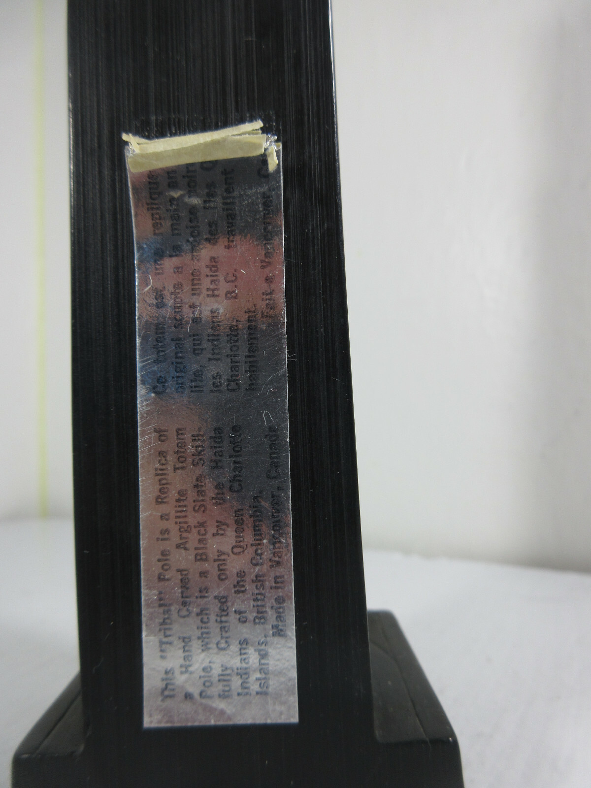 Set of 2 Vintage Black Totem Poles by Pearlite Vancouver B.C. Canada 9