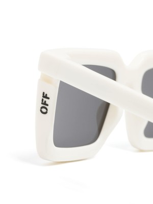Pre-owned Off-white Oeri113s24pla0010107 Tucson White Sunglasses