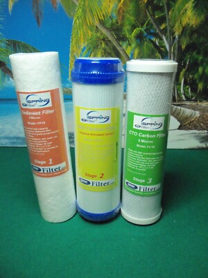 Lot of 3 ISPRING Water filters stage 1-FP15, stage 2 FG15 & stage 3-FC15