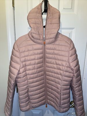 Save The Duck Women's Ultra-Light Hooded Jacket Puffer Small Comfort Style