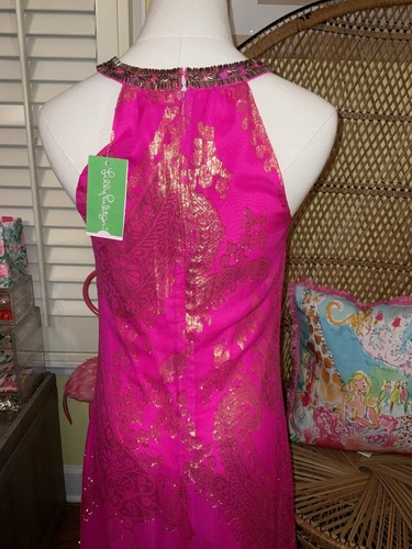 Pre-owned Lilly Pulitzer Franconia Maxi Dress Magenta Paisley Chiffon ? Size 2 ? In Purple