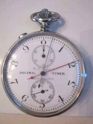 VINTAGE C. L. GUINARD DECIMAL TIMER STOP WATCH - 7 JEWELS SWITZERLAND - BBA-33