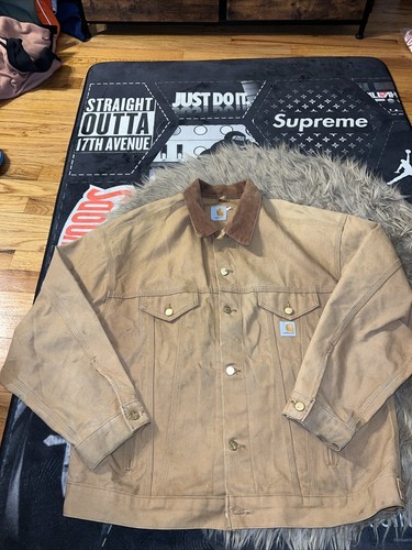 vintage carhartt detroit jacket XL Faded Stained Worn