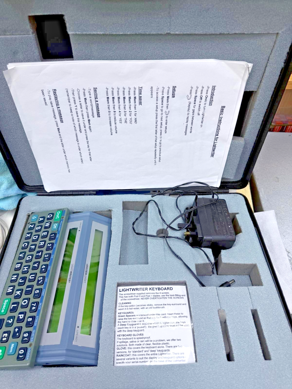 Toby Churchill Lightwriter SL35M/9403 Speech Communication Aid Keyboard & Case